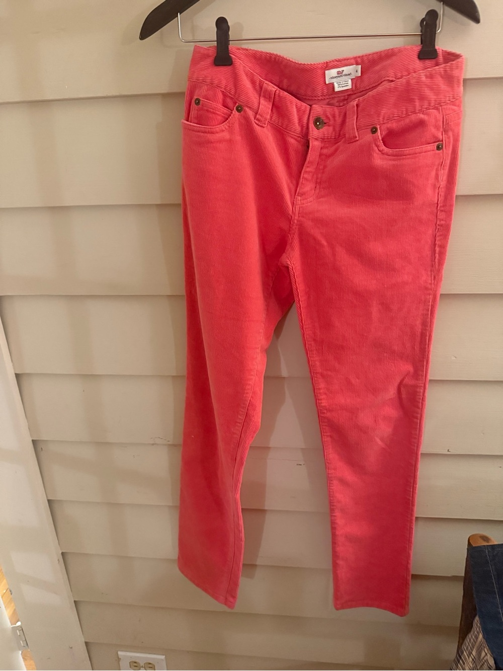 Vineyard Vines Women’s Corduroy Pants Size 4 – Coral Pink Stretch Fine-Wale